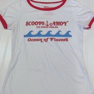 Gently used Stranger Things Scoops Ahoy Ringer T Shirt Size Medium